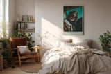 Paul Sinus Wandbild in 40x60cm Come Fly With Me Retro Pilot Woman in Aviator Jacket and Goggles in Sunlit Cockpit