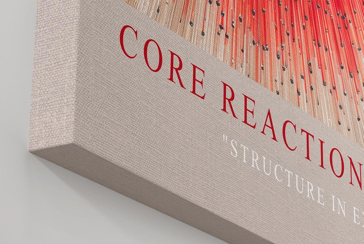 Paul Sinus Wandbild in 40x60cm Core Reaction Dynamische rote und weiße Strahlenstruktur