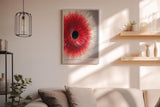 Paul Sinus Wandbild in 40x60cm Core Reaction Dynamische rote und weiße Strahlenstruktur