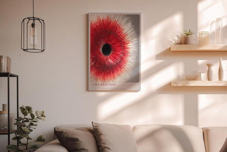 Paul Sinus Wandbild in 40x60cm Core Reaction Dynamische rote und weiße Strahlenstruktur