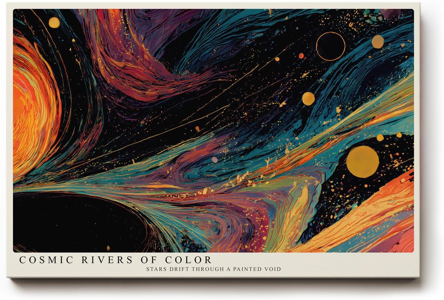 Paul Sinus Wandbild 120x80cm Cosmic Rivers of Color abstrakte Weltraum Kunst Galaxie Farben modernes Poster für Wohnzimmer Büro