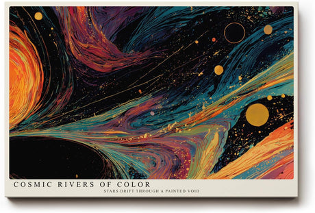 Paul Sinus Wandbild 120x80cm Cosmic Rivers of Color abstrakte Weltraum Kunst Galaxie Farben modernes Poster für Wohnzimmer Büro