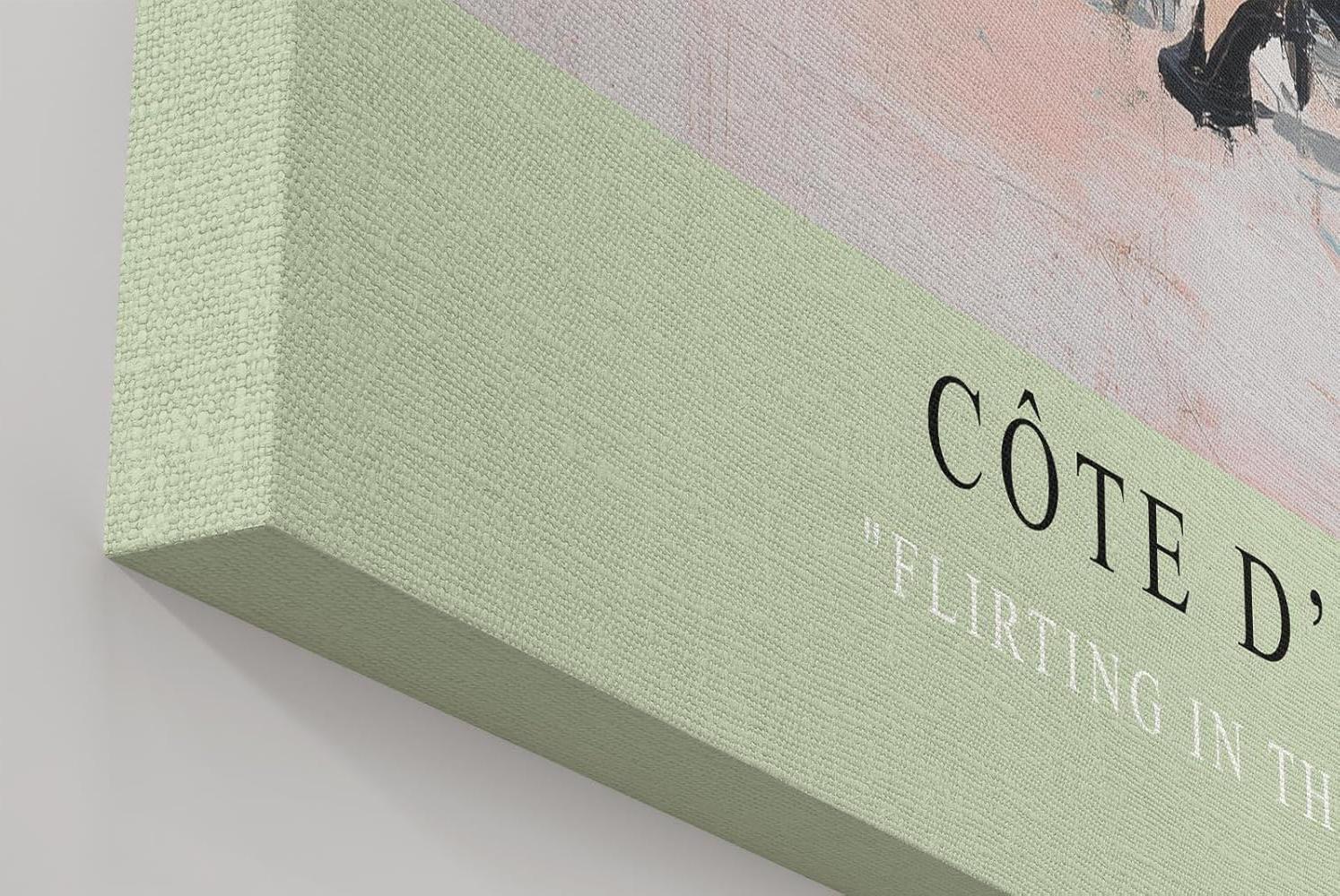 Paul Sinus Wandbild in 40x60cm Côte d’Amour – Romantische Szene eines Paares im Straßencafé an der französischen Küste, impressionistische Bilder in sommerlichen Pastellfarben