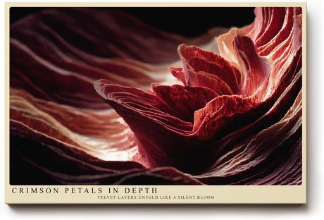 Paul Sinus Wandbild 120x80cm Crimson Petals in Depth Abstrakte Bluetenstruktur in Rot Modernes Kunstbild fuer Wohnzimmer Schlafzimmer und Büro