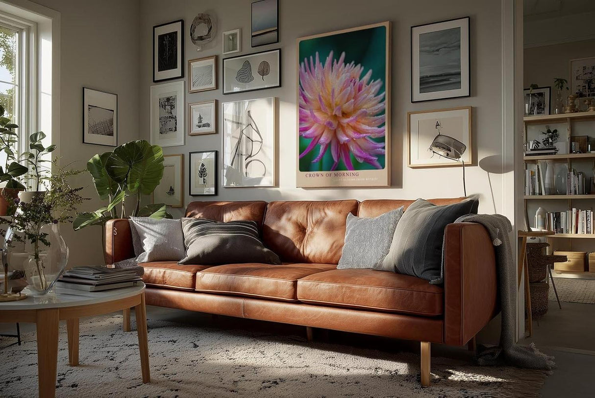 Paul Sinus Wandbild in 40x60cm Crown of Morning – leuchtendes Blütenporträt mit zarten Tautropfen in warmen Farbtönen für frische Wohnakzente