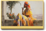 Paul Sinus Wandbild 120x80cm Cuba in Golden Poise Frau mit Zigarre in Havanna Kubanische Kunst Szene fuer Wohnzimmer und Büro