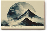 Paul Sinus Wandbild 120x80cm Dramatische Berglandschaft Wolken moderne Natur Kunst Wanddekoration Berge Landschaft Wohnzimmer