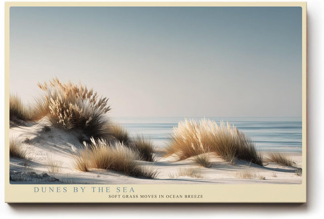 Paul Sinus Wandbild 120x80cm Dünenlandschaft Meer Strandgras ruhige Küste minimalistische Naturkunst moderne Strand