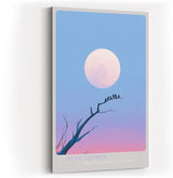 Paul Sinus Wandbild in 40x60cm Dusk Chorus Vögel auf einem Ast vor großem Mond im pastellfarbenen Abendhimmel