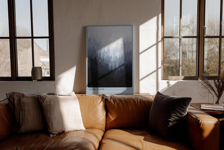 Paul Sinus Wandbild in 40x60cm Dusk Flow – Abstraktes Kunstwerk mit fließendem Farbverlauf von Schwarz zu Weiß
