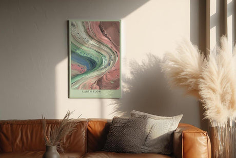 Paul Sinus Wandbild in 40x60cm Earth Flow Abstrakte Fließstrukturen in Grün-, Blauund Erdtönen