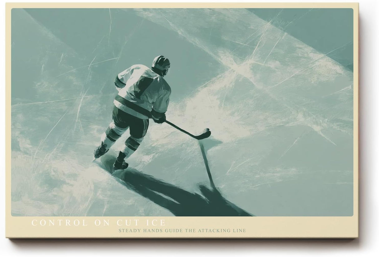 Paul Sinus Wandbild 120x80cm Eishockey Spieler auf Eis moderne Wintersport Illustration dynamische Wanddekoration