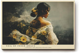 Paul Sinus Wandbild 120x80cm Elegantes Frauenportrait Blumen Kunstmotiv Romantische Figur in sanften Farben