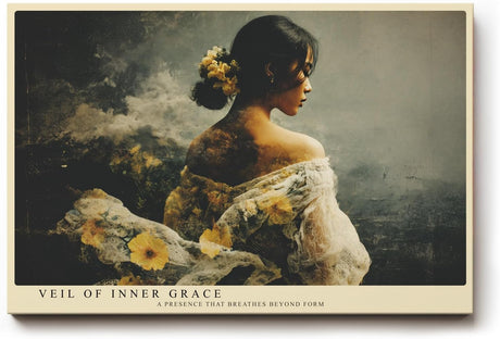 Paul Sinus Wandbild 120x80cm Elegantes Frauenportrait Blumen Kunstmotiv Romantische Figur in sanften Farben