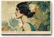 Paul Sinus Wandbild 120x80cm Elegantes Frauenportrait Tropische Kunst Muse Profil mit exotischen Pflanzen