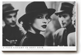Paul Sinus Wandbild 120x80cm Elegantes Frauenportrait im Noir Stil Schwarz Weiss Fotokunst moderne Wanddekoration