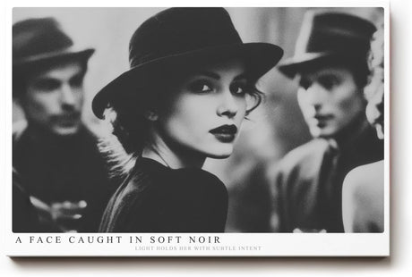 Paul Sinus Wandbild 120x80cm Elegantes Frauenportrait im Noir Stil Schwarz Weiss Fotokunst moderne Wanddekoration