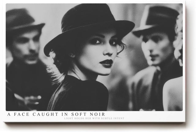 Paul Sinus Wandbild 120x80cm Elegantes Frauenportrait im Noir Stil Schwarz Weiss Fotokunst moderne Wanddekoration