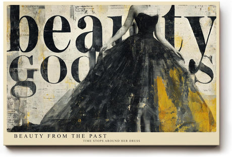 Paul Sinus Wandbild 120x80cm Elegantes Kleid Mode Collage LeinWandbild 120x80cm Fashion Kunst Wanddekoration