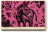 Paul Sinus Wandbild 120x80cm Esel Street Art Illustration pink schwarz modernes Graffiti Tiermotiv urbane Kunst modernes Poster stilvolle Wanddekoration für Wohnzimmer Büro Atelier