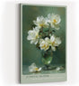 Paul Sinus Wandbild in 40x60cm Eternal Bloom elegantes Stillleben mit weißen Blüten in Glasvase auf grünem Hintergrund