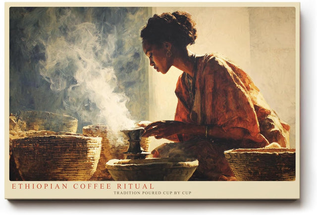 Paul Sinus Wandbild 120x80cm Ethiopian Coffee Ritual Traditionelle Kaffee Zeremonie Kultur Kunst fuer Wohnzimmer Kueche und Esszimmer