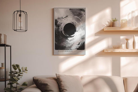 Paul Sinus Wandbild in 40x60cm Event Horizon – Monochrome Abstraktion mit tiefem Zentrum und kraftvollen Strukturen