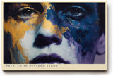 Paul Sinus Wandbild 120x80cm Expressives Frauenportrait in Blau Gold Moderne Kunst mit intensiver Farbstruktur