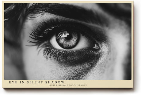 Paul Sinus Wandbild 120x80cm Eye in Silent Shadow schwarz weiß Augen Fotokunst modernes Portrait Poster für Wohnzimmer Büro Studio