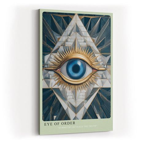 Paul Sinus Wandbild in 40x60cm Eye of Order Geometrische Komposition mit zentralem blauen Auge