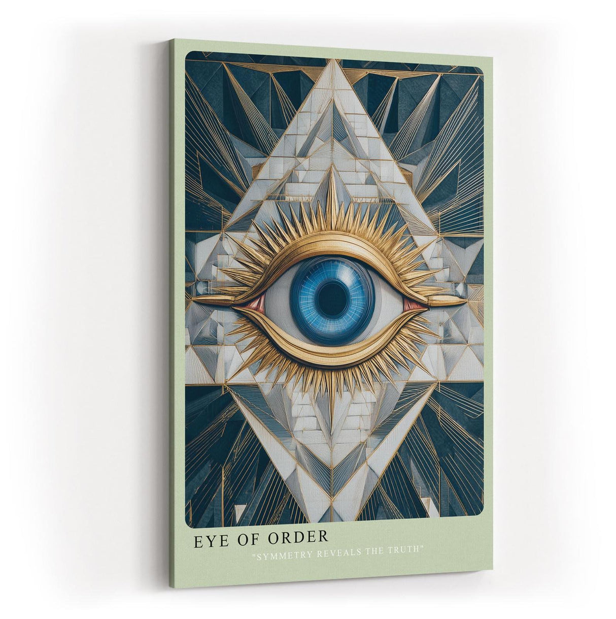 Paul Sinus Wandbild in 40x60cm Eye of Order Geometrische Komposition mit zentralem blauen Auge