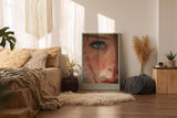 Paul Sinus Wandbild in 40x60cm Eye of Still Waters hyperrealistisches Nahporträt eines grünen Auges mit Wassertropfen