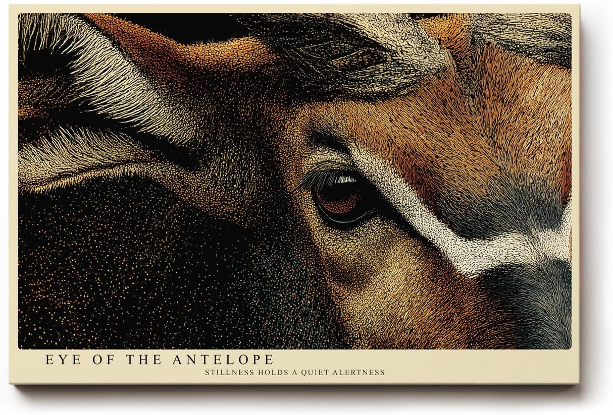 Paul Sinus Wandbild 120x80cm Eye of the Antelope Detailreiches Tierportrait Antilope Natur Kunst fuer Wohnzimmer Büro und Flur