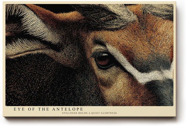 Paul Sinus Wandbild 120x80cm Eye of the Antelope Detailreiches Tierportrait Antilope Natur Kunst fuer Wohnzimmer Büro und Flur