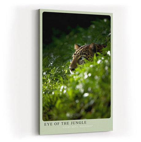 Paul Sinus Wandbild in 40x60cm Eye of the Jungle – Leopard im dichten Grün, seitlich aus dem Schatten auftauchend