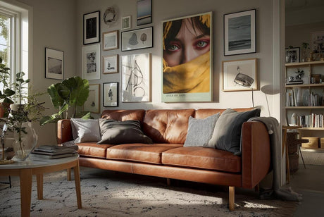 Paul Sinus Wandbild in 40x60cm Eyes of Jade – Intensiver Blick mit grünen Augen und gelbem Tuch