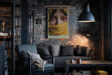 Paul Sinus Wandbild in 40x60cm Eyes of Jade – Intensiver Blick mit grünen Augen und gelbem Tuch