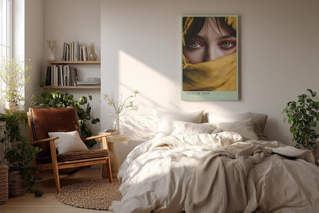 Paul Sinus Wandbild in 40x60cm Eyes of Jade – Intensiver Blick mit grünen Augen und gelbem Tuch