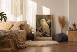 Paul Sinus Wandbild in 40x60cm Eyes of the North – majestätische Schneeeule in winterlicher Landschaft mit detailreicher Gefiederstruktur