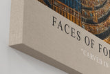 Paul Sinus Wandbild in 40x60cm Faces of Forever – Reliefdarstellung zweier ägyptischer Herrscher in Gold, Blau und Steinstruktur