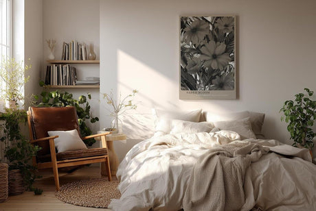 Paul Sinus Wandbild in 40x60cm Faded Bloom – Sepiafarbene Blüten im nostalgischen Stil mit malerischer Struktur