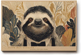 Paul Sinus Wandbild 120x80cm Faultier Portrait moderne Tierkunst botanischer Hintergrund naturfarben stilvolle Wanddekoration fuer Wohnzimmer Kinderzimmer