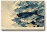 Paul Sinus Wandbild 120x80cm Fischschwarm modern blau abstrakte Meereskunst Kunstdruck grosses Kunstbild stilvolle Wanddekoration fuer Wohnzimmer Büro Flur