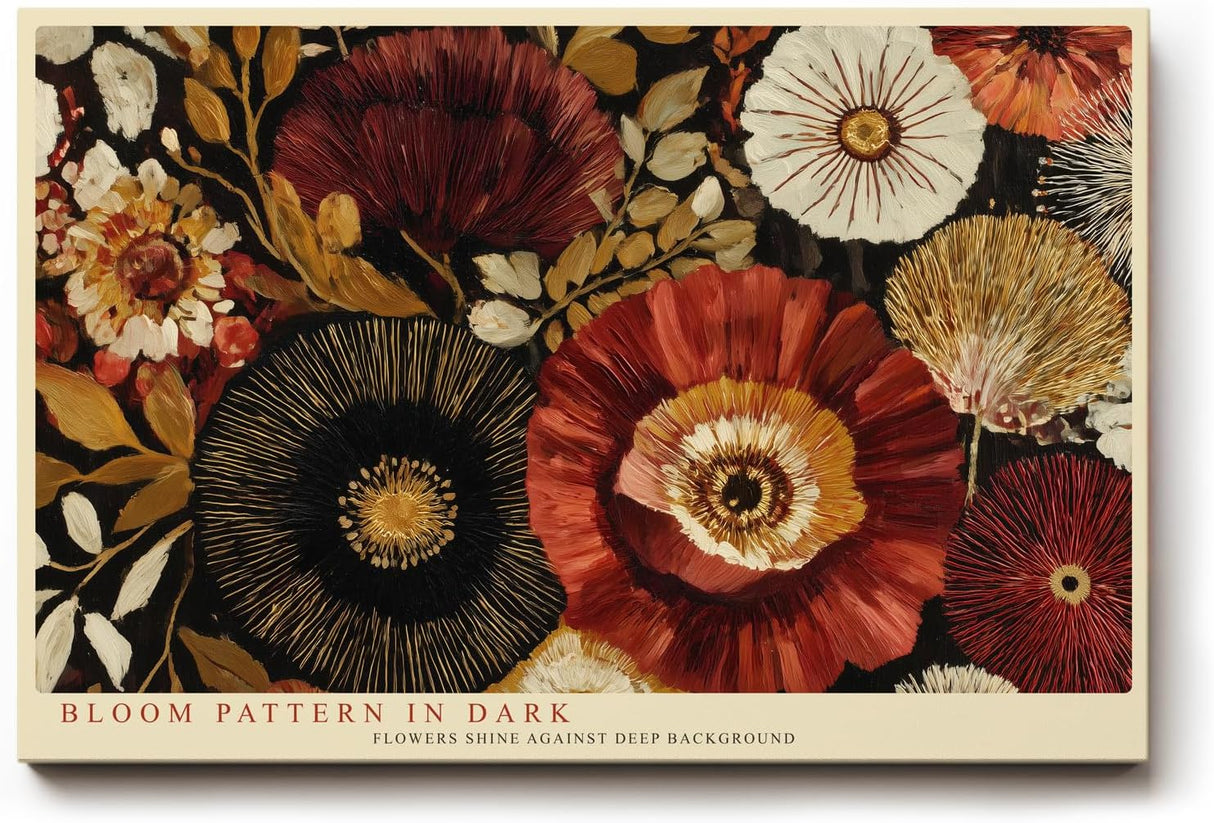 Paul Sinus Wandbild 120x80cm Florales Muster Moderne Blumen Kunst LeinWandbild 120x80cm Elegante Wanddekoration