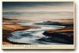 Paul Sinus Wandbild 120x80cm Fluss Landschaft modern beige blau Natur Kunstdruck grosses Kunstbild ruhige Wanddekoration fuer Wohnzimmer Büro Flur