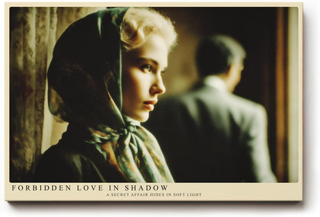 Paul Sinus Wandbild 120x80cm Forbidden Love in Shadow romantisches Portrait mit Vintage Atmosphäre Poster für Wohnzimmer Schlafzimmer