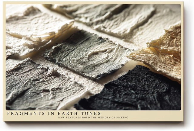 Paul Sinus Wandbild 120x80cm Fragments in Earth Tones Abstrakte Materialstruktur Kunst in Naturfarben Modernes Design Wandbild 120x80cm