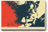 Paul Sinus Wandbild 120x80cm Französische Bulldogge Pop Art Hundeportrait in Rot und Dunkelblau moderne Tier Wanddekoration