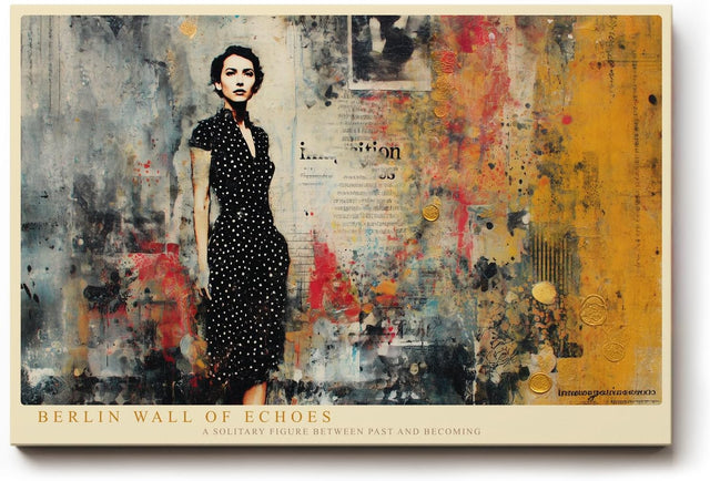 Paul Sinus Wandbild 120x80cm Frau Collage Moderne Stadt Kunstmotiv Urbanes Portrait mit grafischer Struktur