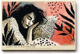 Paul Sinus Wandbild 120x80cm Frau Portraet Illustration moderne Kunst vertrauemte Szene grafisches Kunstmotiv stilvolle Wanddekoration fuer Wohnzimmer Büro